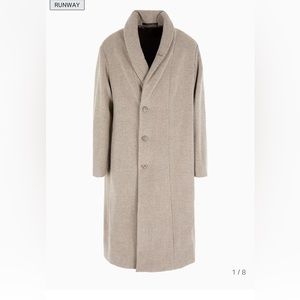 Giorgio Armani Mems Beige Coat in Cashmere and Wool